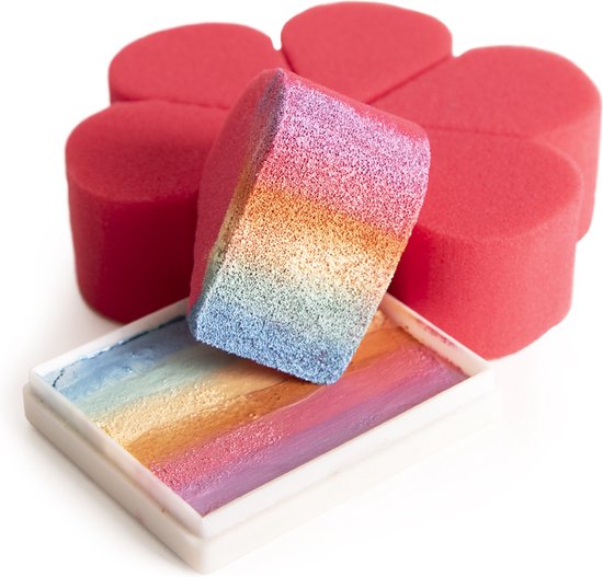 PartyXplosion Vlinder Sponsjes - Schmink sponsjes roze - 6 stuks