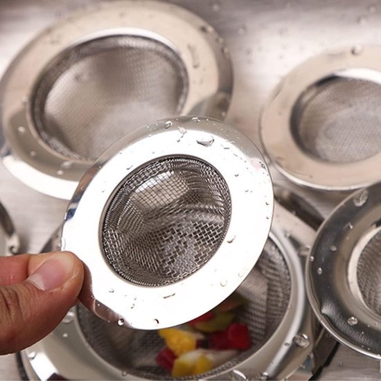 Roestvrijstalen Afvoerzeefje, Voorkomt Dat Resten In De Afvoer Geraken Ideaal Voor Badkamer En Keuken 2 Stuks
