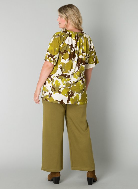 YESTA Romae Tops - Avocado Green/Multi - maat 2(50)