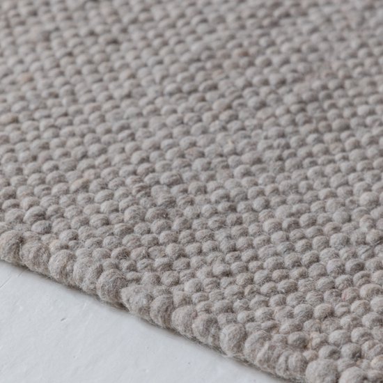 Tapis en Wool' orge Carpet Studio - 160 x 230 cm - Tapis à poils ras pour salon et chambre - Tapis crème