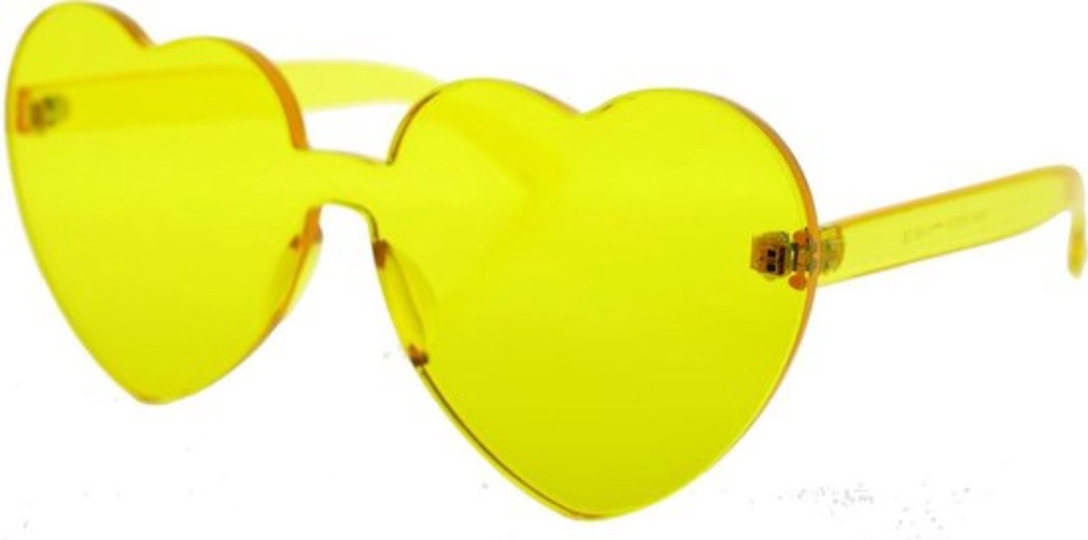 Retro Vintage zonnebril - hartvorm - hart - hartje - geel - festivalbril - festival - bril