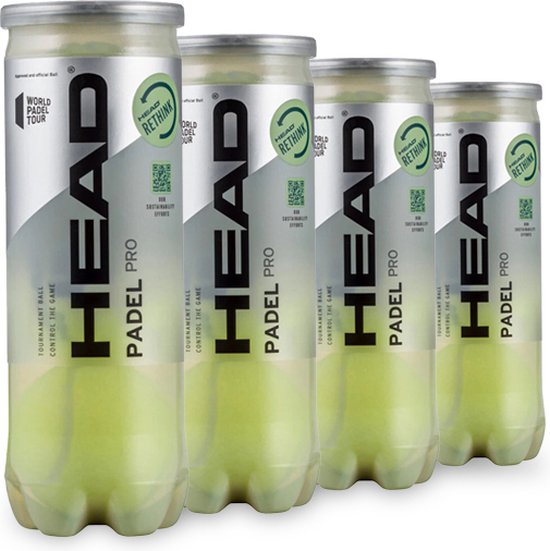 Head Pro Padel Ballen - 4 Pack (4 Blikken à 3 ballen per stuk) Head Pro Padel Ballen - 4 Pack (4 Blikken à 3 ballen per stuk)