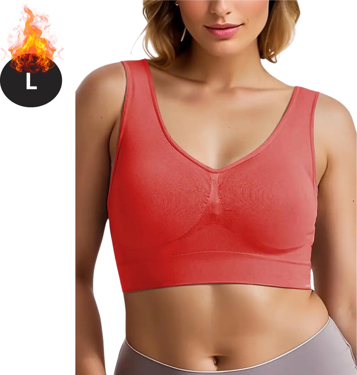 Nivard BH Zonder Beugel - Zonder Bandjes - Push-up Bh's - Comfort Beha - Gemengd - Comfortabel - Rood