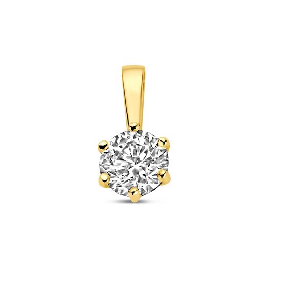 Pendentif en or jaune 14 carats avec zircone