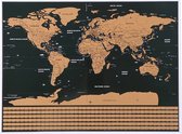 Home & Comfort mappemonde - carte à gratter - carte à gratter - carte à gratter - noir / or - avec tube - 82,5 x 59,5 cm