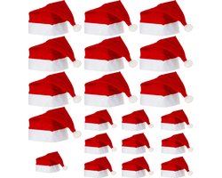 THE TWIDDLERS - 20 Kerstmutsen - Kerst- Perfect en leuk accessoire en kostuum voor kinderen en volwassenen voor kerstfeestjes - Kerstversiering