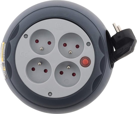 Electraline 20867019F Rallonge Prolongateur électrique avec enrouleur