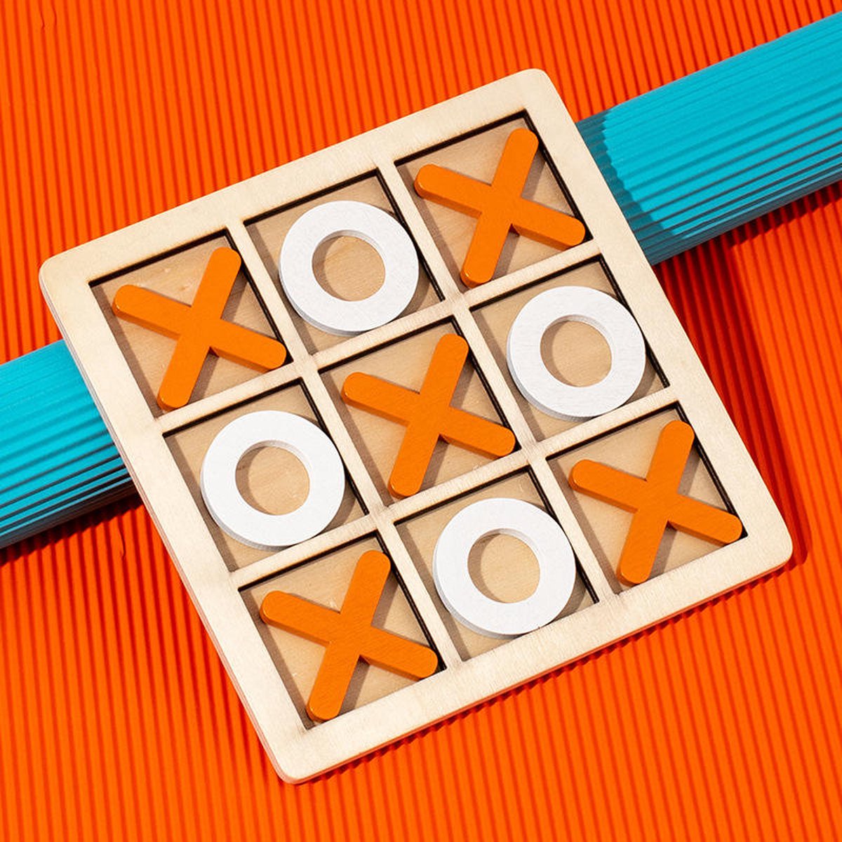 Houten tictactoe boter kaas en eieren - rondje kruisje - 3 op een rij - drie op een rij