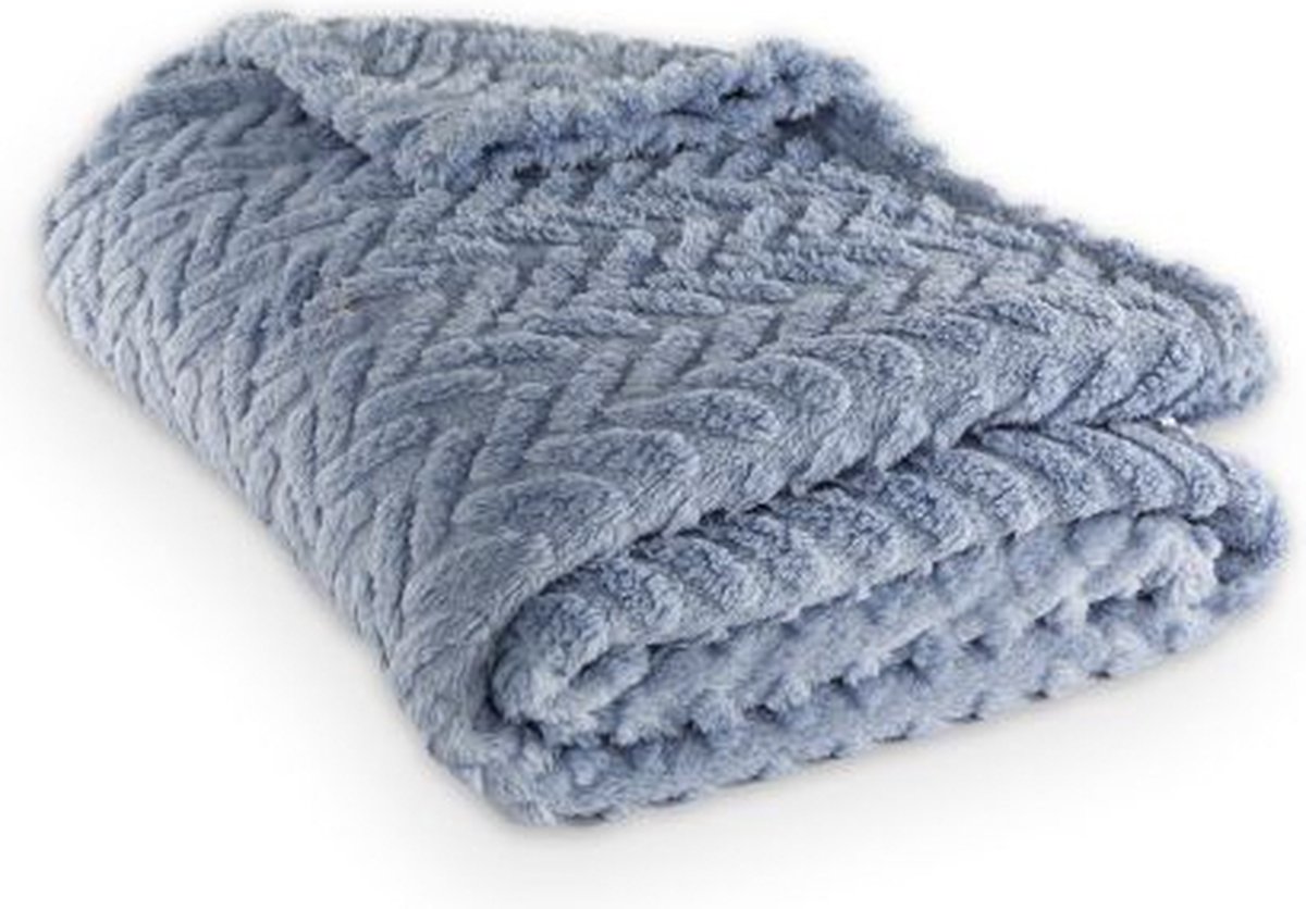 Tiseco Home Studio - Plaids RENA - super zacht stof - 150x200 cm, Blauw Nova blue