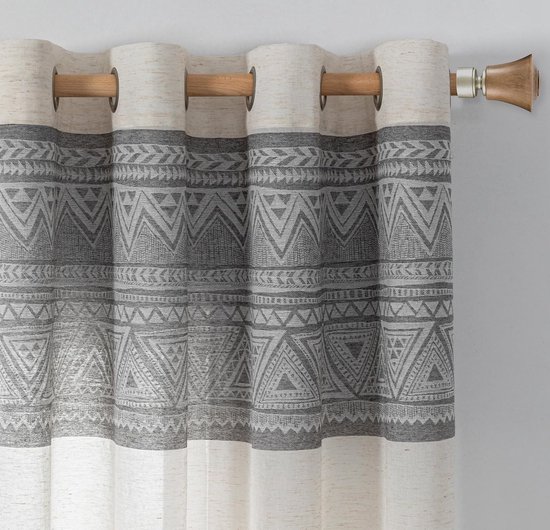 Set van 2 gordijnen, transparant, voile gordijn met loodband, H x B 245 x 140 cm, terracotta, 61000CN