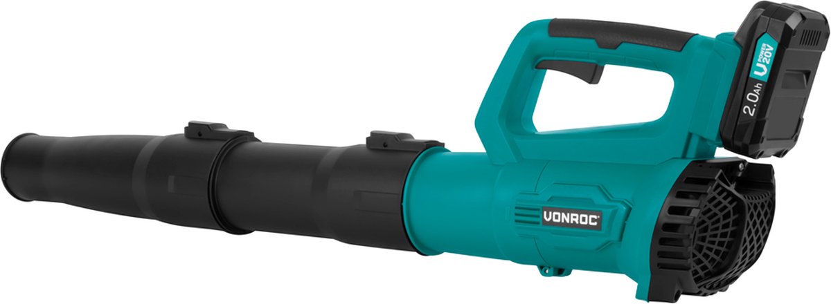 VONROC TurboJet Bladblazer 20V - Axiaal design: zeer krachtig, hoog rendement - Luchtvolume 420m3/uur - Incl. 2x 2.0Ah Accu en snellader – foto 2