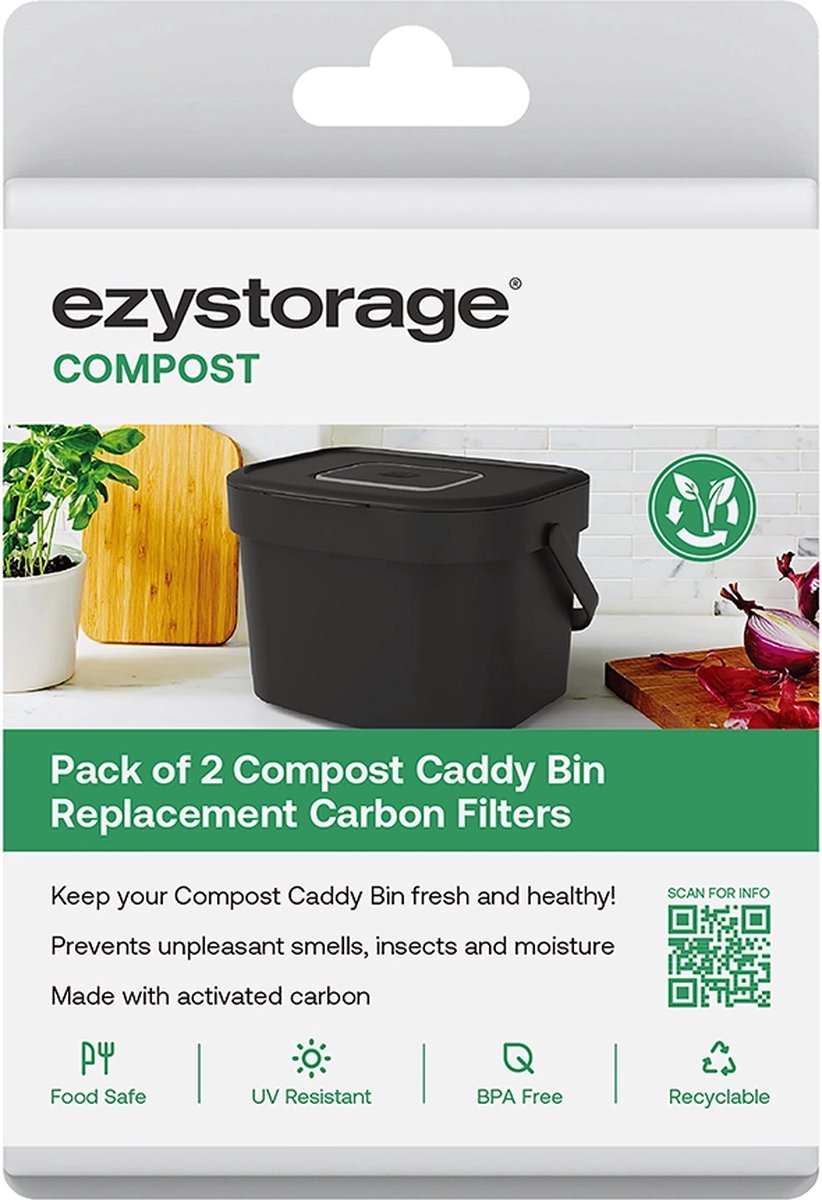 Ezystorage Gft afvalbakje - Vervangende koolstoffilters (2 stuks)