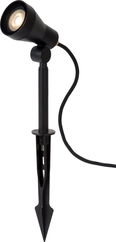 Lucide SPIKE - Tuinspot - Ø 6,5 cm - LED Dimbaar - GU10 - 1 × 5W 3000K - IP54 - Zwart