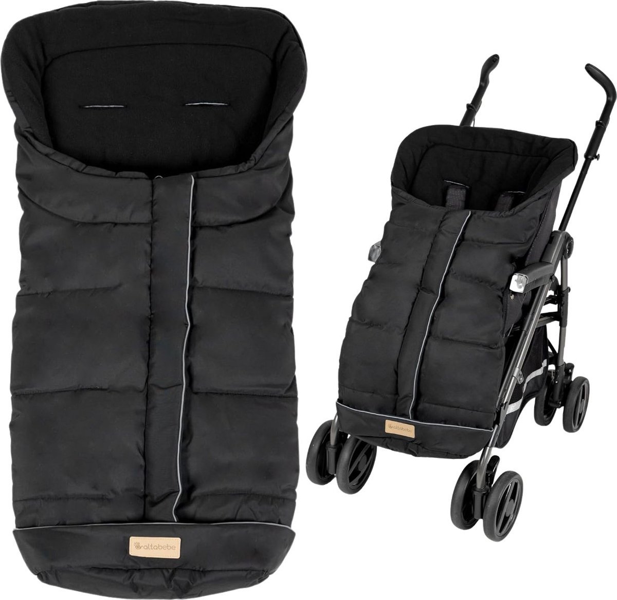 Voetenzak Buggy Universeel met zachte fleece voering - Zwart 6-36 mnd