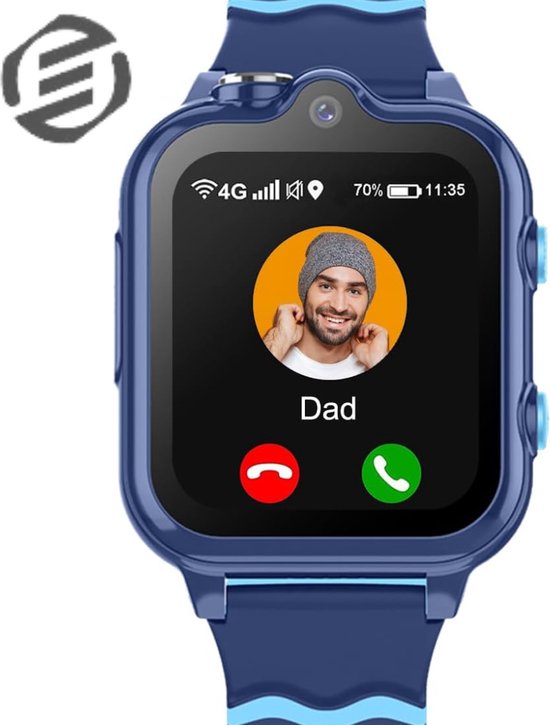 Qlokkie GPS Horloge kind - Smartwatch kinderen - GPS Tracker - Berichten versturen en videobellen - Bewegingszone instellen - SOS Alarm - 4G netwerk - Waterdicht - Inclusief simkaart en mobiele app