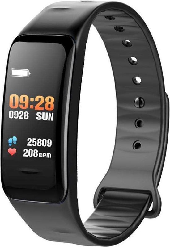 Foto: Smart band fitness zwart activity tracker sporthorloge met hartslagmeter bluetooth motion stappenteller