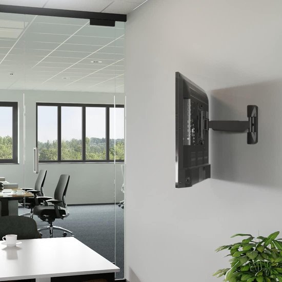 PureMounts PM-Slope-23 - Premium TV plafondbevestiging, tot 105° kantelbaar voor schuine daken, in hoogte verstelbaar, max. draaglast 20kg, max. VESA 100x100, universeel,zwart/zilver