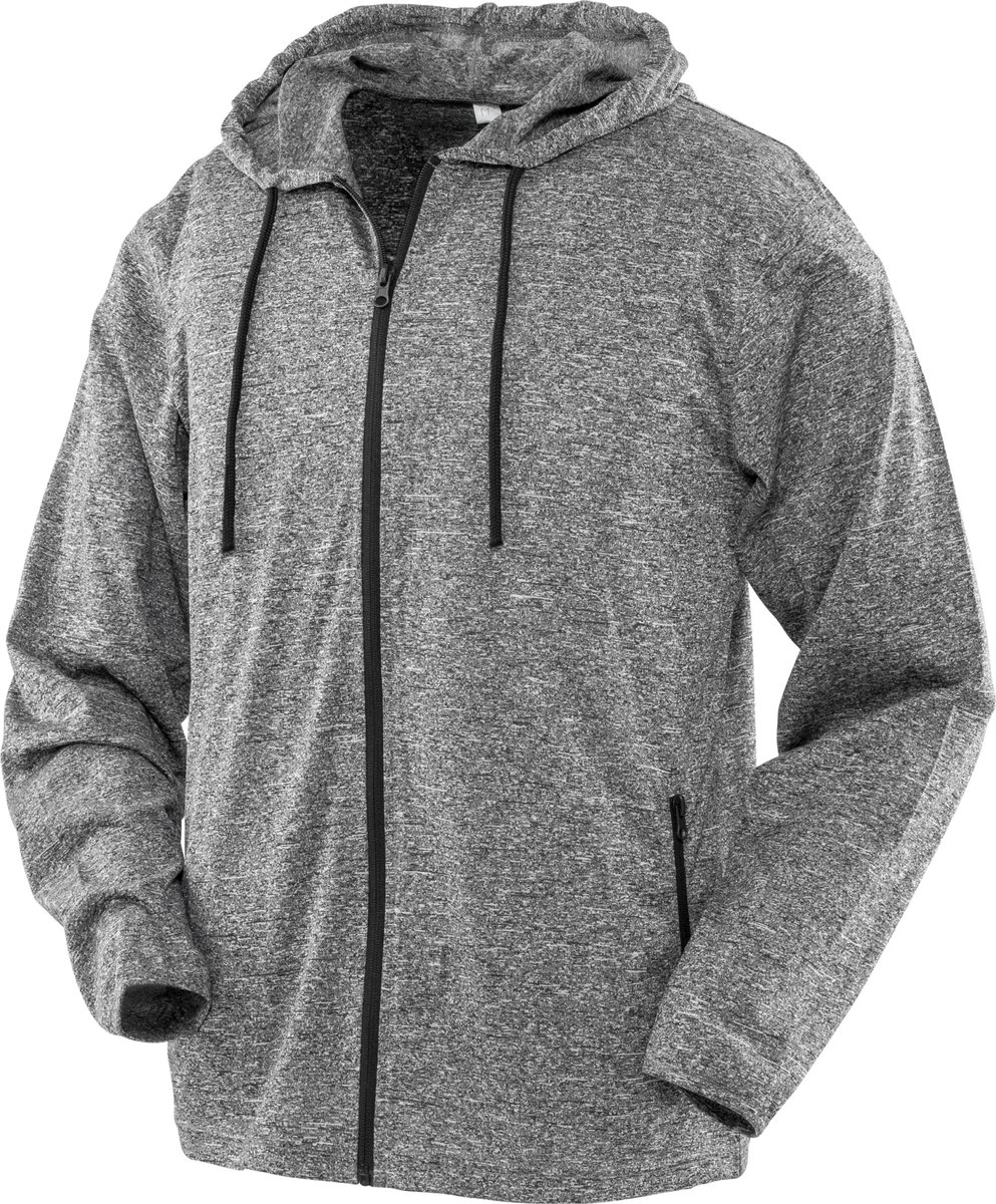 Spiro Mens hooded tee-jacket S277M - Grey / Black - 3XL