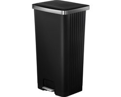 EKO - Hana 2 Pedaalemmer 90 liter - Plastic RVS - Zwart - Softclose
