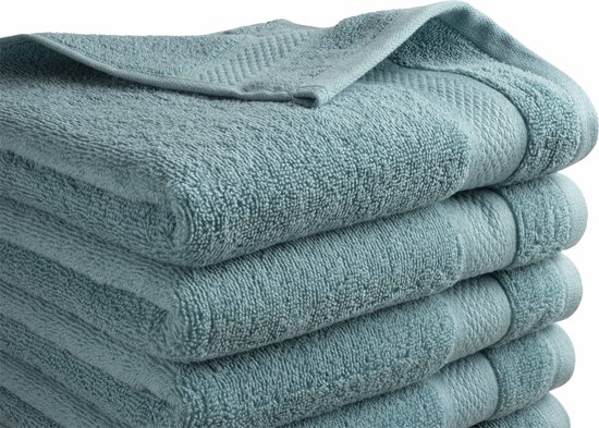 DoubleDry Hotel Handdoeken 50 x 100 cm – Set van 6 – 100% Katoen 500 g/m2 – Zacht & Absorberend - Denimblauw