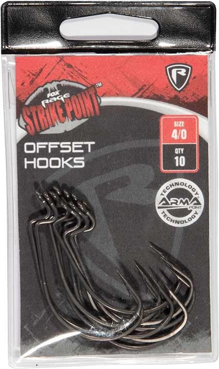 Fox Rage Strike Point Offset Hooks (10 pcs) - Maat : 2/0