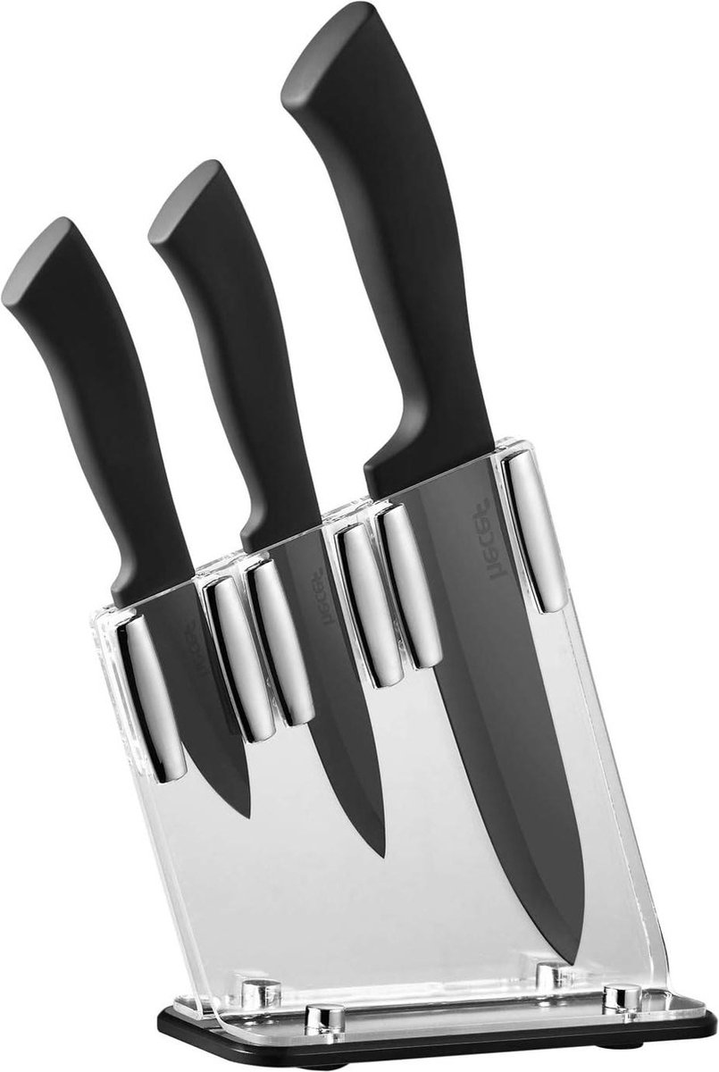 3 PCS Ceramic Knives - Chef, Fruit, Paring Knives with Acrylic Stand