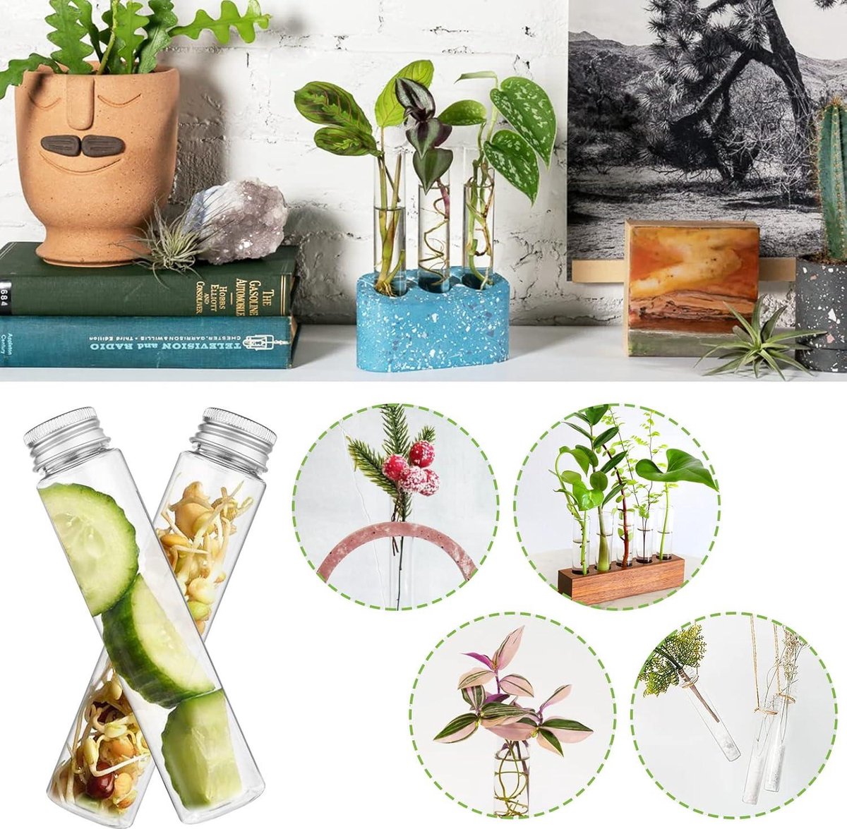 24 Tubes à Essai Plastique 110ml ZIOYA - Avec Bouchons Pour Bonbons, Déco