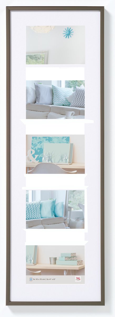 Walther New Lifestyle - Kunststof lijst - Fotoformaat 5 x 10x15 cm - Staal