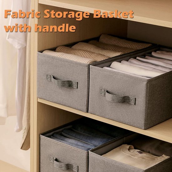 OVAKIA 4 Stuks Kleding Lade Organisatoren 39*29*20Cm Grote Capaciteit Opvouwbare Stof Opbergdoos Met Handgrepen Inklapbare Garderobe Opslag Organizer Voor Kleding Bras Shirts Broek Deken Speelgoed