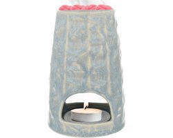 Scentchips® Pion Gebeiteld - Waxbrander - Geurbrander - Oliebrander - Wax Melts Brander - Aromabrander - Ook Geschikt Voor Essentiële Oliën - Geurolie - Waxmelts - Grijze Wassing