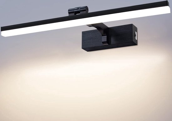 Aigostar LED Spiegellicht Badkamer 40cm 8W 560LM Warm Wit 4000K IP44 – Badkamer Wandlampen Zwart 230V