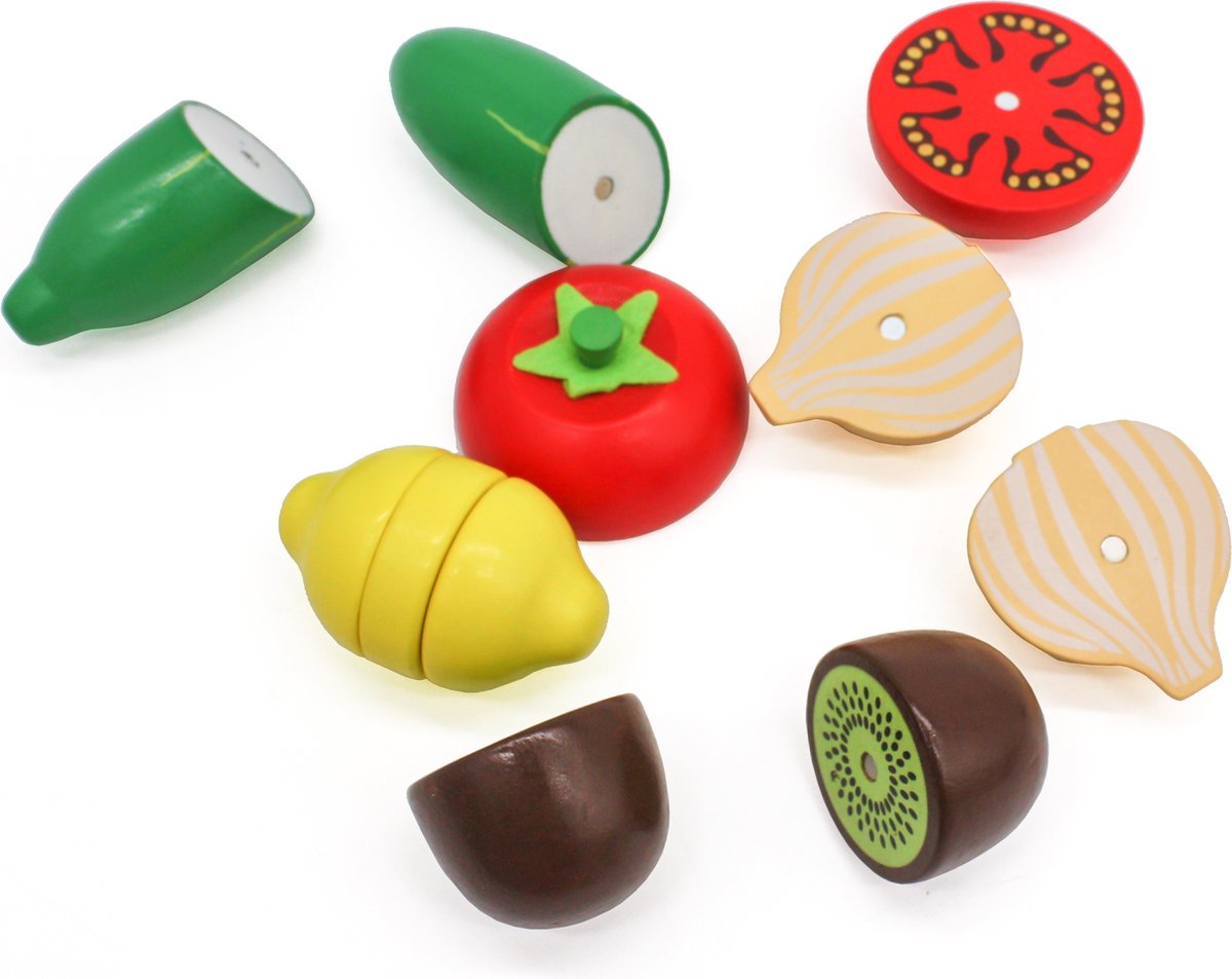Mamabrum Kinderen Houten Snijden Groenten Met Container Fruit & Groente Mand Keuken Accessoires Kinderen Keuken Accessoires Kleurrijke Educatieve Keuken Speelgoed