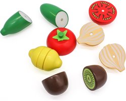Mamabrum Kinderen Houten Snijden Groenten Met Container Fruit & Groente Mand Keuken Accessoires Kinderen Keuken Accessoires Kleurrijke Educatieve Keuken Speelgoed