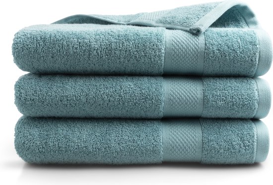 DoubleDry Hotel Badhanddoeken 70 x 140 cm – Set van 3 – 100% Katoen 500 g/m2 – Zacht & Absorberend - Denimblauw