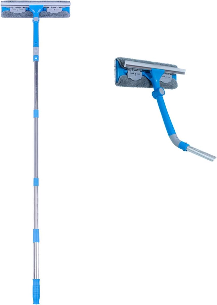 Goedkoopste Professionele Raamwisser Telescoopsteel 158cm - 2-in-1 Raamreiniger met Microvezelpads - Glaswisser Raamtrekker Ramenwasser