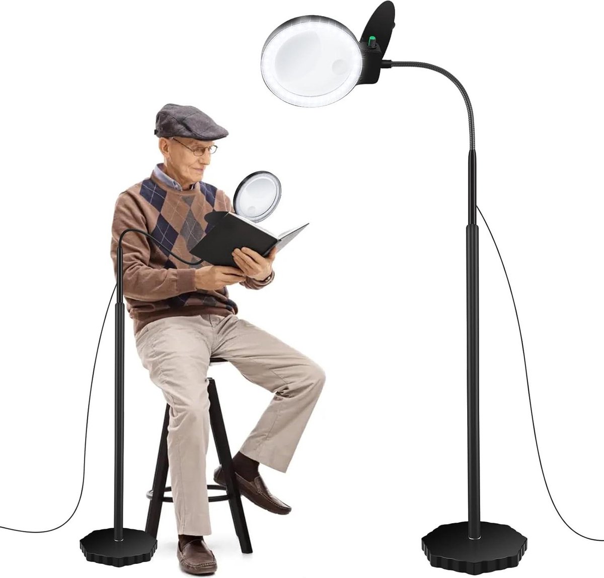 Groot vergrootglas met licht, volledige pagina 5X vergrootglas 48LED koud en warm licht met 3 modi, opvouwbare handheld verlichte verlichte vergrootglas voor senioren slechtziende leesinspectie Groot vergrootglas met licht, volledige pagina 5X vergrootglas 48LED koud en warm licht met 3 modi, opvouwbare handheld verlichte verlichte vergrootglas voor senioren slechtziende leesinspectie