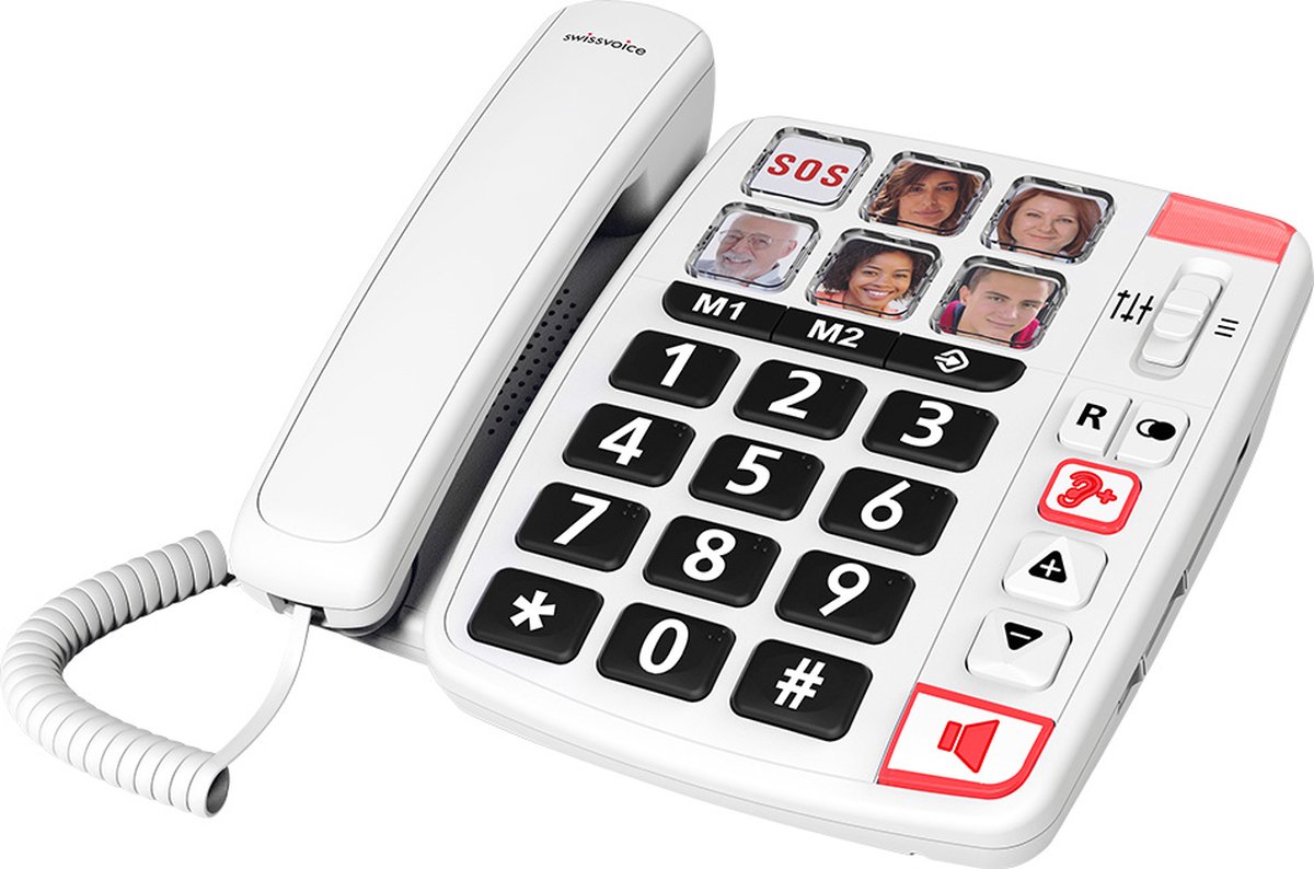 Swissvoice X1110 wit huistelefoon vast lijn met 6 foto toetsen