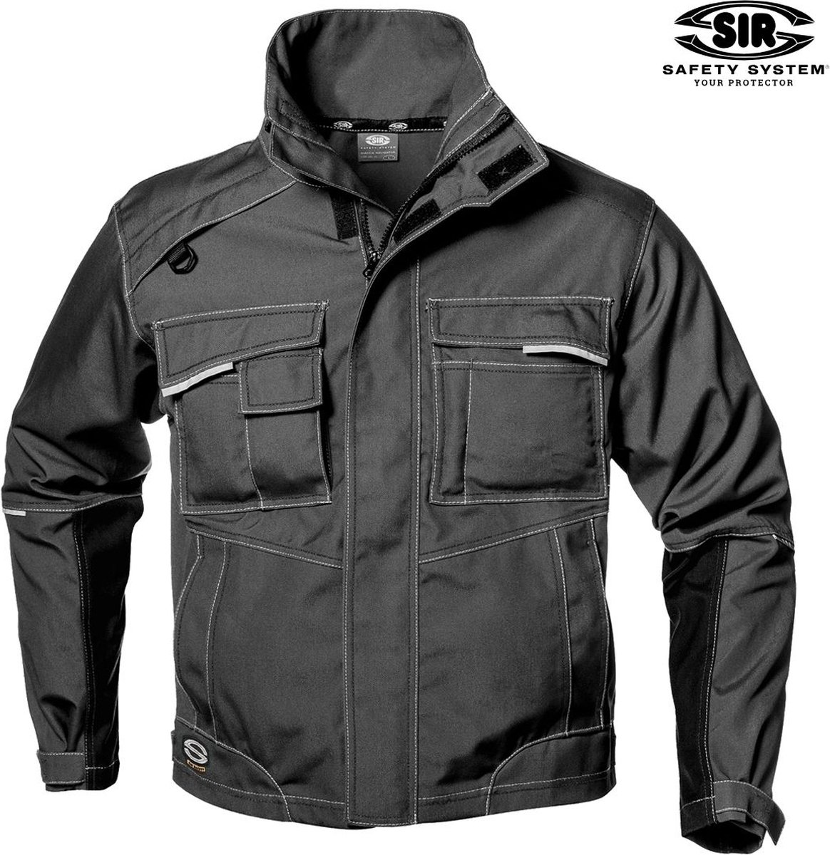 SIR SAFETY GEMINI Lente Werkjas HEREN Veiligheidsjas Grijs - Voor Lente en Herfst - Stretchstof