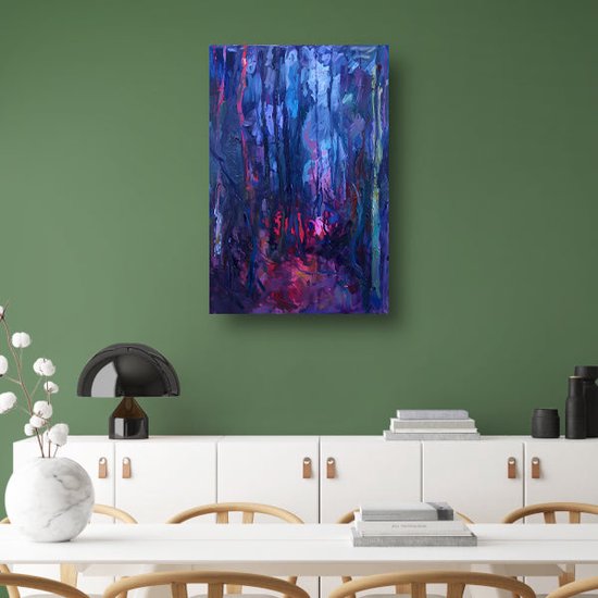 Peinture sur verre forêt - Peinture sur verre nature - Peintures verre lumière - Peintures classiques - Peinture verre acrylique - Décoration murale chambre verre acrylique 40x60 cm