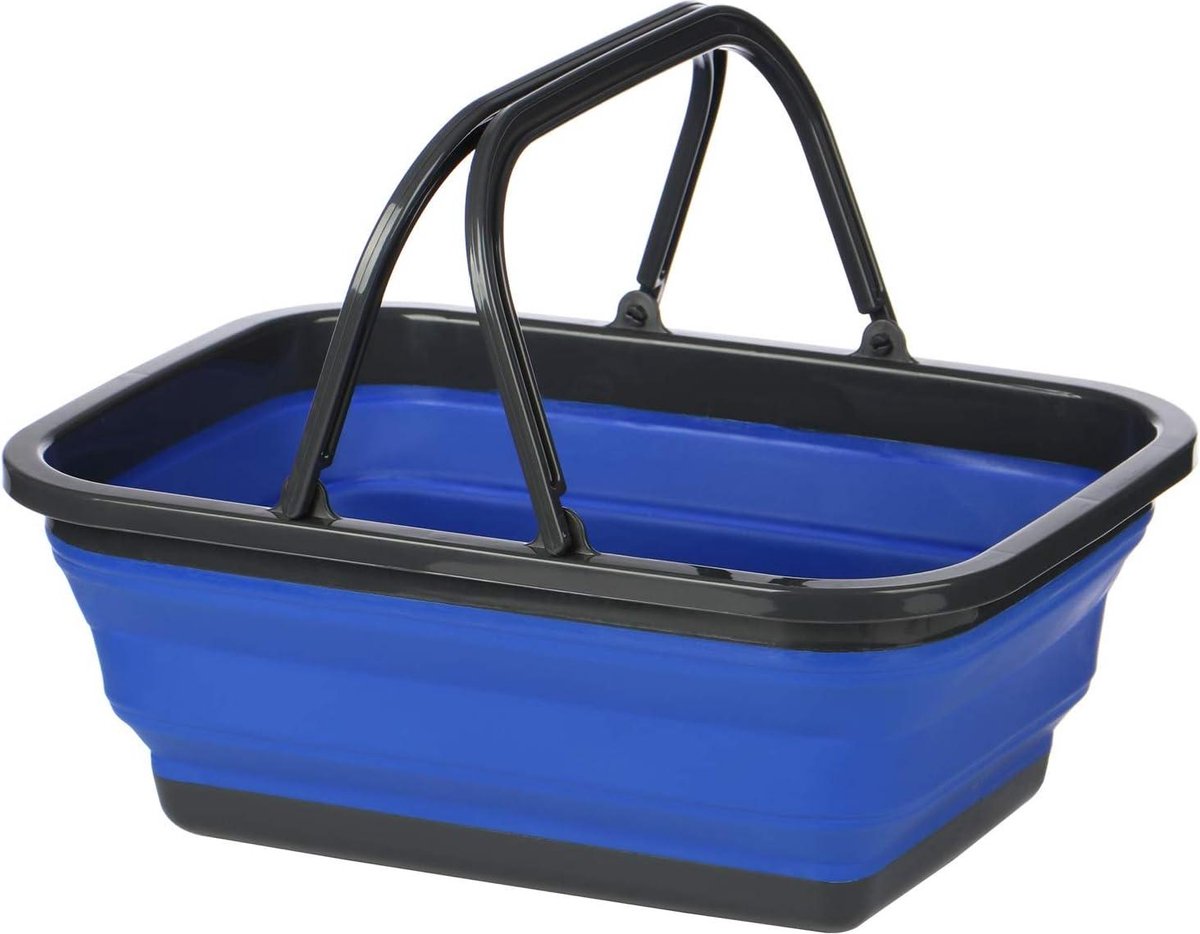Goedkoopste Opvouwbare afwasteil boodschappenmand - transportdoos - vouwdoos - kampeermand - boodschappendoos van siliconen - [kleurkeuze varieert] - Hoogte 15 cm - 1 stuk Opvouwbare afwasteil