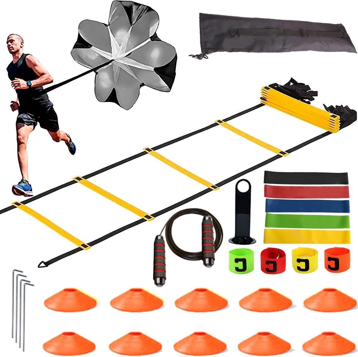 Speed & Agility Trainingsset 6 m Voetbal Fitness Flexibiliteit Verbetering van het Beenwerk Voor Kerstcadeaus Voetalbal trainingsmateriaal