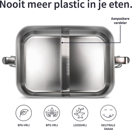Boite Gouter Inox 800 ml | Boite à Gouter Sans Bpa | Boite Repas Hermetique | Boite Compartiment Repas | Lunch Box Etanche | Bento Inox 800 ml | Lunchbox | Bambaw