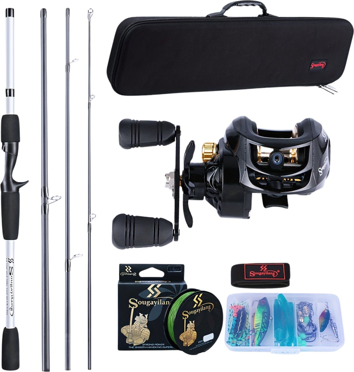 Bovista Visspullen - Viskoffer - Tacklebox - Kunstaas - Vis Accessoires - Hengelsport - Spullen - Roofvis - Karper - Snoek - Zwart Rechterhand