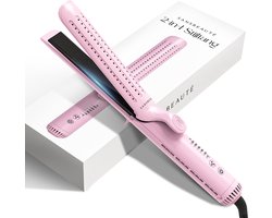 Sansbeauté® 2 in 1 Airflow Stijltang - Krultang - Stijltangen - Hair Straightener - Snel Opgewarmd - 140℃ t/m 220℃ - Stijlen & Krullen - ION technologie