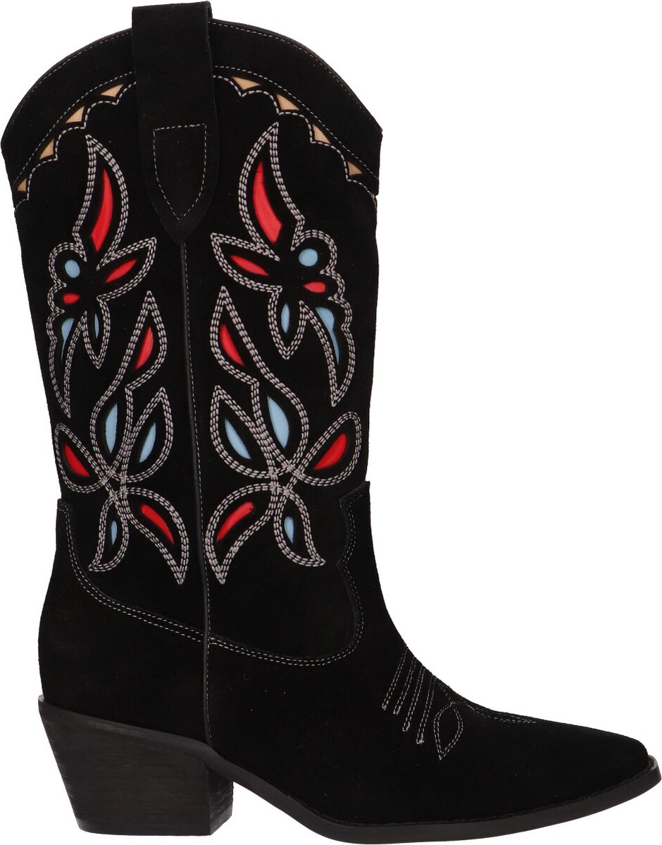 La Strada Western Boot Zwart Suede - Damesschoenen - Maat - 40