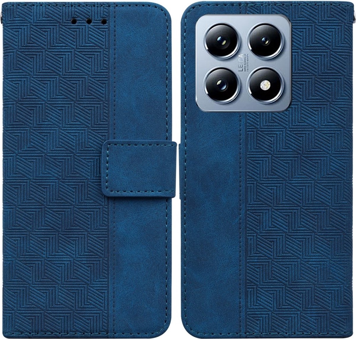 Coverup Hoesje - Geschikt voor Xiaomi 14T Hoesje - Coverup Geometric Book Case - Blauw