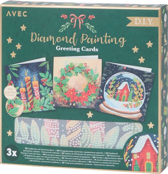 Diamond Painting Wenskaarten - Kerst - Kerstkaarten - Diamond painting ...