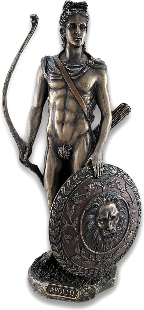 Veronese Design beeld/figuur - Griekse God Apollo - (hxbxd): ca. 30cm x 14cm x 10,5cm