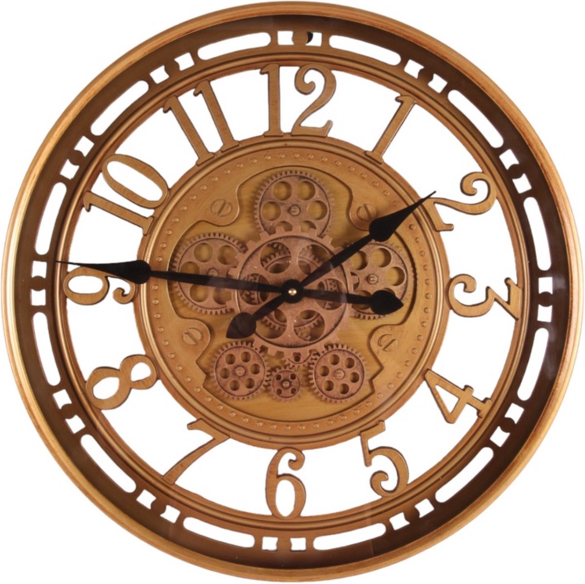 Baroque - Klok - Wandklok Kings County 53.5 cm - Goud - Rond - Metaal - 53.5x53.5x7.8 - Iron+glass