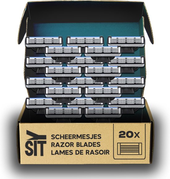 Ysit Blades - compatible avec Gillette Mach 3 - Rasoir Universel - 3 lames - 20 pièces - Pour Hommes et Femmes
